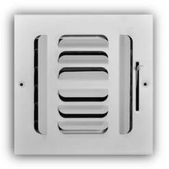6 In. X 6 In. 4-Way Steel Fixed Curved Blade Wall/Ceiling Register In White