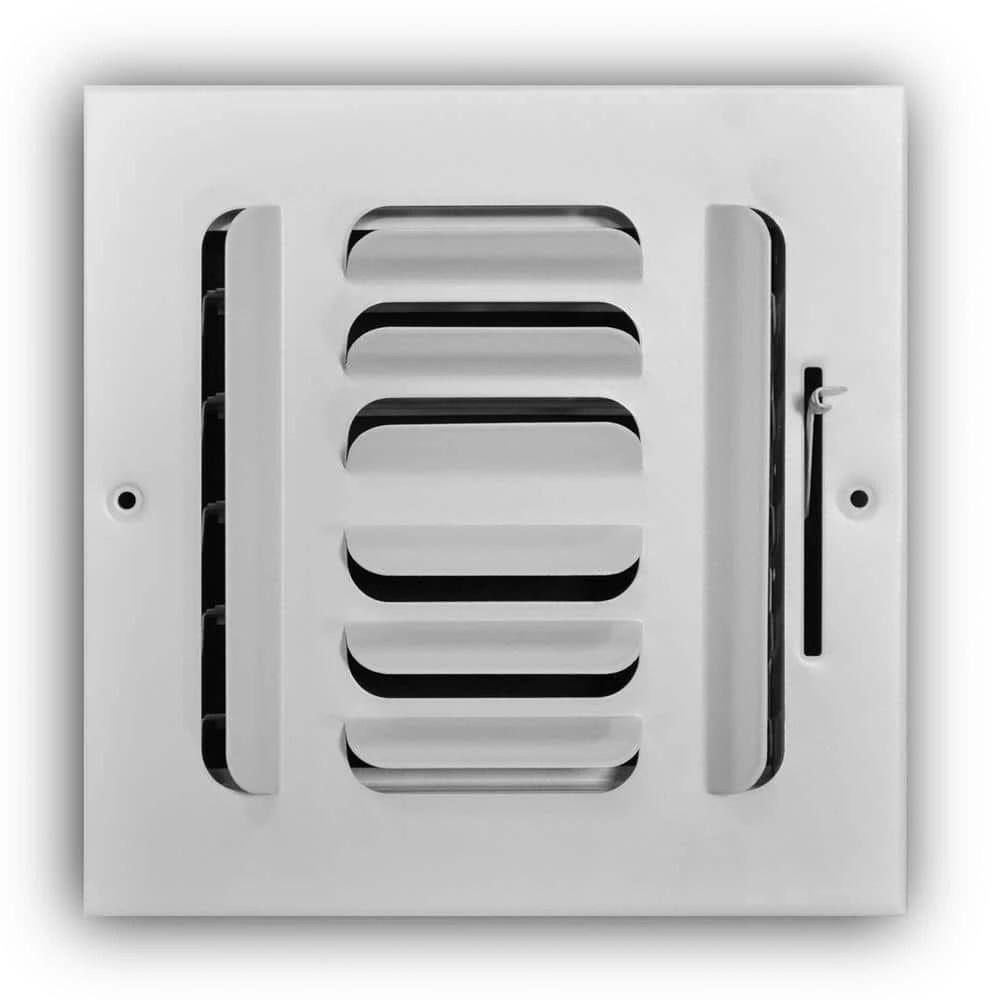 6 In. X 6 In. 4-Way Steel Fixed Curved Blade Wall/Ceiling Register In White 1 6 In. X 6 In. 4-Way Steel Fixed Curved Blade Wall/Ceiling Register In White