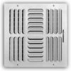 12 In. X 12 In. 4-Way Steel Fixed Curved Blade Wall/Ceiling Register In White