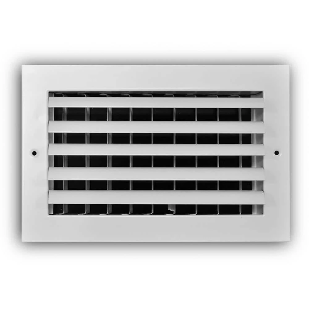 10 In. X 6 In. 1-Way Aluminum Adjustable Curved Blade Wall/Ceiling Register In White 1 10 In. X 6 In. 1-Way Aluminum Adjustable Curved Blade Wall/Ceiling Register In White