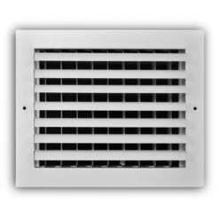 10 In. X 8 In. 1-Way Aluminum Adjustable Curved Blade Wall/Ceiling Register In White