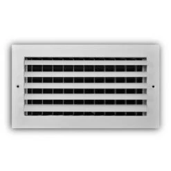 12 In. X 6 In. 1-Way Aluminum Adjustable Curved Blade Wall/Ceiling Register In White