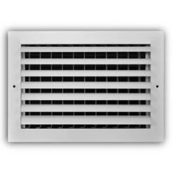 12 In. X 8 In. 1-Way Aluminum Adjustable Curved Blade Wall/Ceiling Register In White