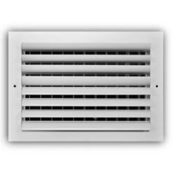 12 In. X 8 In. 2-Way Aluminum Adjustable Curved Blade Wall/Ceiling Register In White