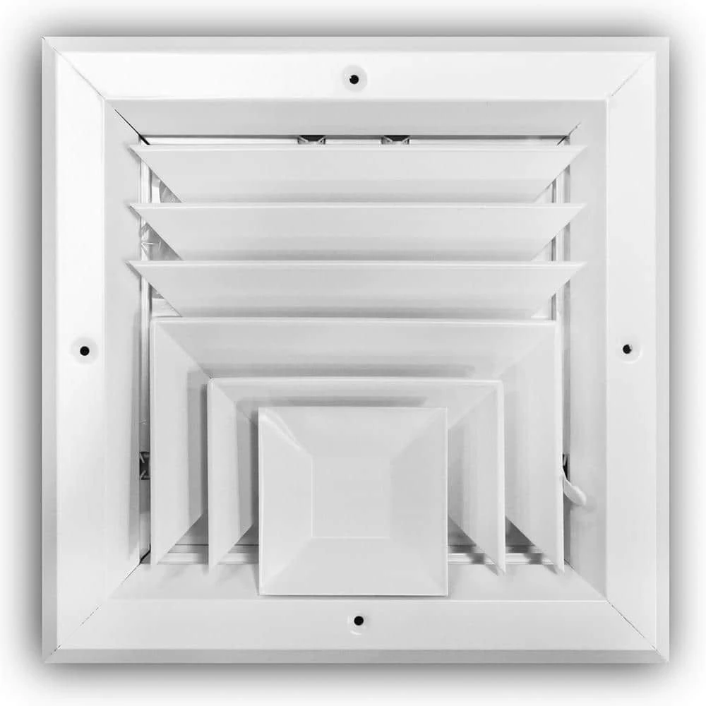 8 In. X 8 In. 3-Way Aluminum Square Wall/Ceiling Register 1 8 In. X 8 In. 3-Way Aluminum Square Wall/Ceiling Register