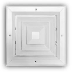 8 In. X 8 In. 4-Way Aluminum Square Ceiling Diffuser In White
