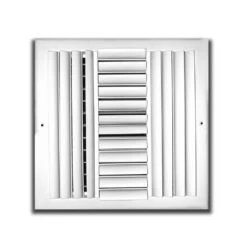 12 In. X 12 In. 4-Way Aluminum Adjustable Curved Blade Wall/Ceiling Register