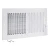 12 In. X 6 In. 2-Way Steel Wall/Ceiling Register, White