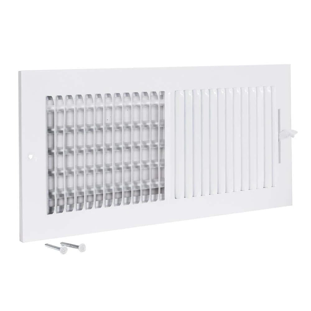 14 In. X 6 In. 2-Way Steel Wall/Ceiling Register, White 1 14 In. X 6 In. 2-Way Steel Wall/Ceiling Register, White