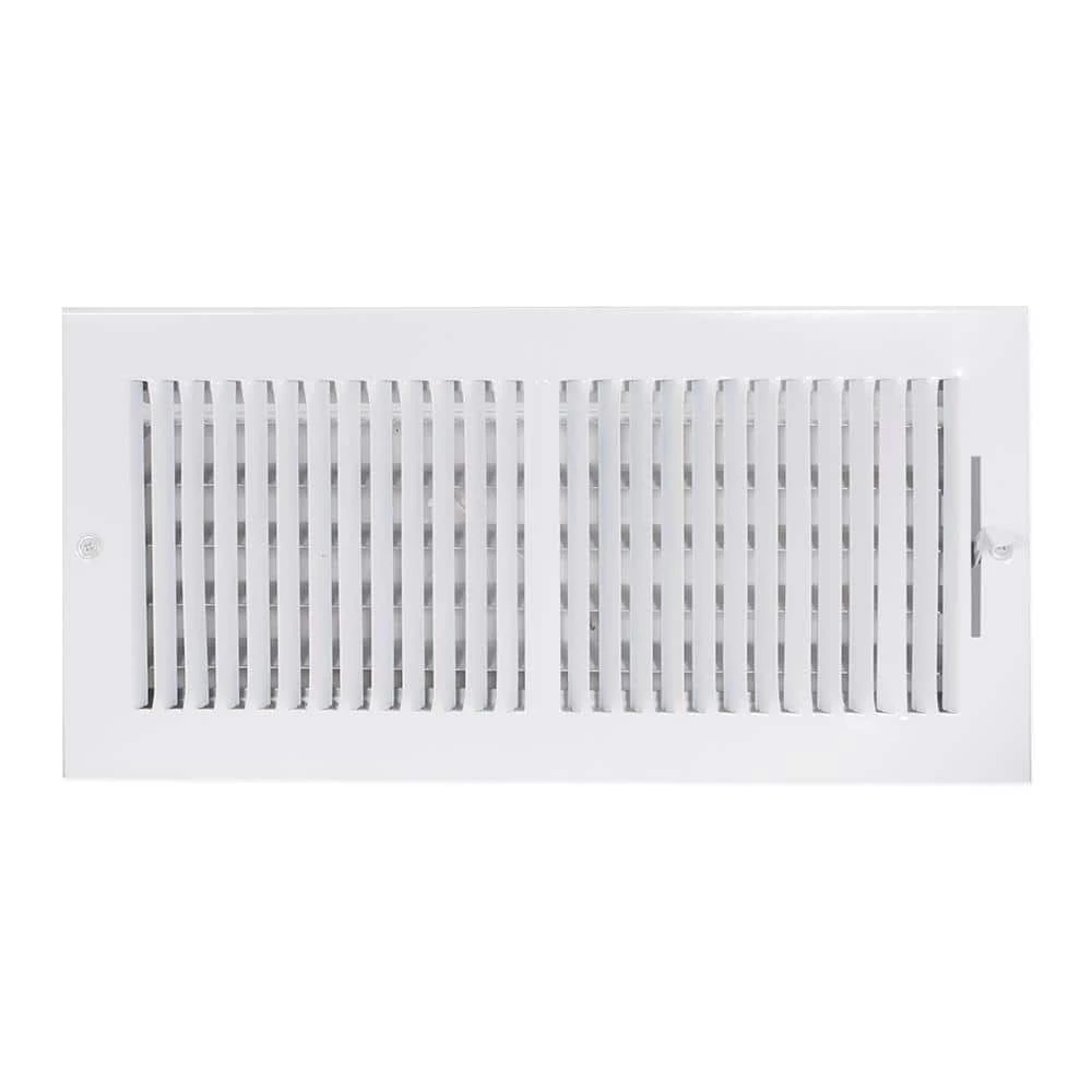 14 In. X 6 In. 2-Way Steel Wall/Ceiling Register, White 3 14 In. X 6 In. 2-Way Steel Wall/Ceiling Register, White - Image 3
