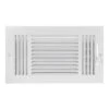 12 In. X 6 In. 3-Way Steel Wall/Ceiling Register , White