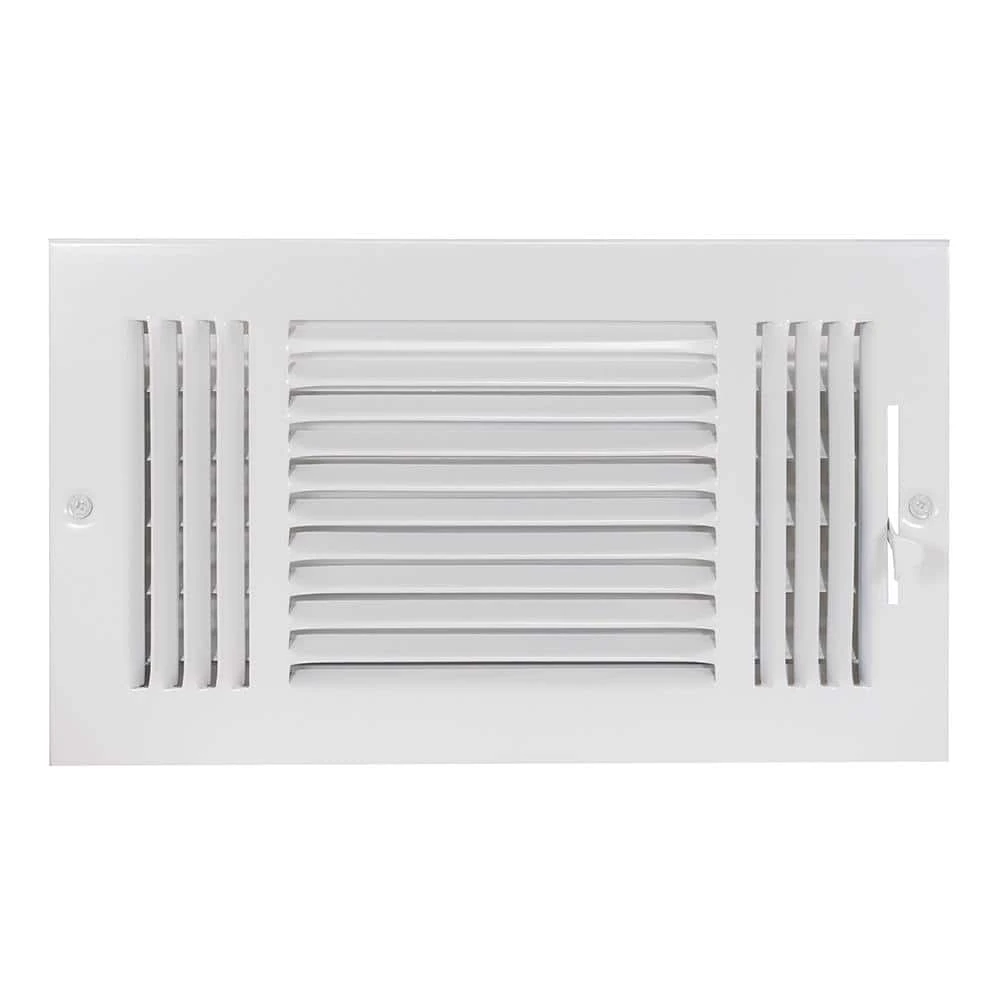 12 In. X 6 In. 3-Way Steel Wall/Ceiling Register , White 1 12 In. X 6 In. 3-Way Steel Wall/Ceiling Register , White