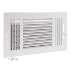 12 In. X 6 In. 3-Way Steel Wall/Ceiling Register , White 8 12 In. X 6 In. 3-Way Steel Wall/Ceiling Register , White -Fire Place Store whites ez flo registers grilles 61615 c3 1000