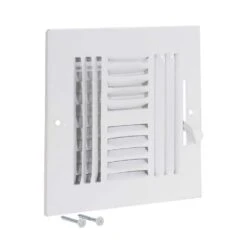 7-3/4 In X 7-3/4 In 4-Way Steel Wall/Ceiling Register, White -Fire Place Store whites ez flo registers grilles 61618 c3 1000