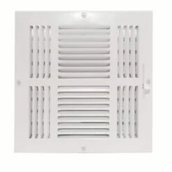10 In. X 10 In. 4-Way Steel Wall/Ceiling Register, White -Fire Place Store whites ez flo registers grilles 61619 c3 1000