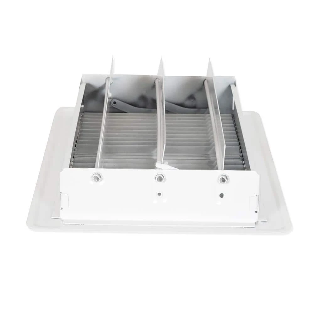 12 In. X 6 In. Steel Floor Diffuser, White 4 12 In. X 6 In. Steel Floor Diffuser, White - Image 4