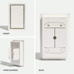 Framed Wall Vent Luxe 10 In. W. X 14 In. - White 10 Framed Wall Vent Luxe 10 In. W. X 14 In. - White -Fire Place Store whites fittes registers grilles dwfr10x14swh c3 1000