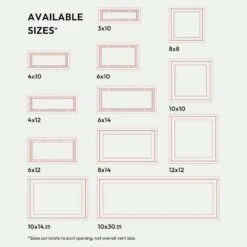 Framed Wall Vent Luxe 4 In. W. X 10 In. - White -Fire Place Store whites fittes registers grilles dwfr4x10swh 66 1000