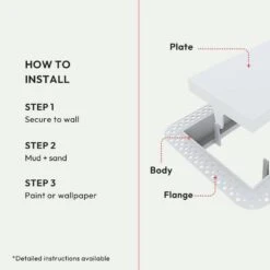 Flush Wall Vent (Lite) 6 In. X 10 In. White -Fire Place Store whites fittes registers grilles dwlitbd6x10wht 4f 1000