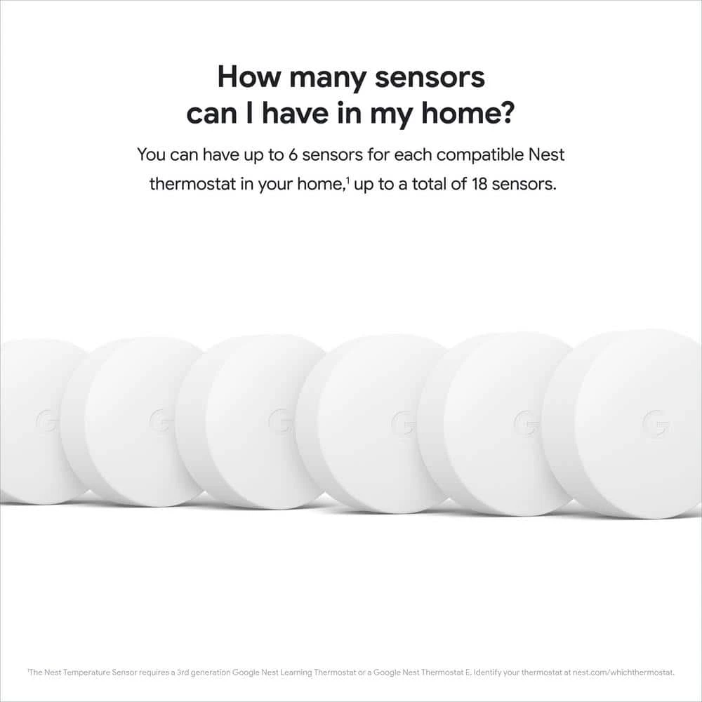 Google Nest Temperature Sensor - Smart Home Thermostat Sensor (3 Pack) 9 Google Nest Temperature Sensor - Smart Home Thermostat Sensor (3 Pack) - Image 9