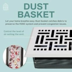 Basketweave 2 X 12 In. Decorative Floor Register Vent With Mesh Cover Trap, White 11 Basketweave 2 X 12 In. Decorative Floor Register Vent With Mesh Cover Trap, White -Fire Place Store whites home intuition registers grilles bwfv212wh 44 1000