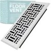 Basketweave 2 X 14 In. Decorative Floor Register Vent With Mesh Cover Trap, White