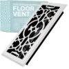 Victorian Scroll 2 X 10 In. Decorative Floor Register Vent With Mesh Cover Trap, White