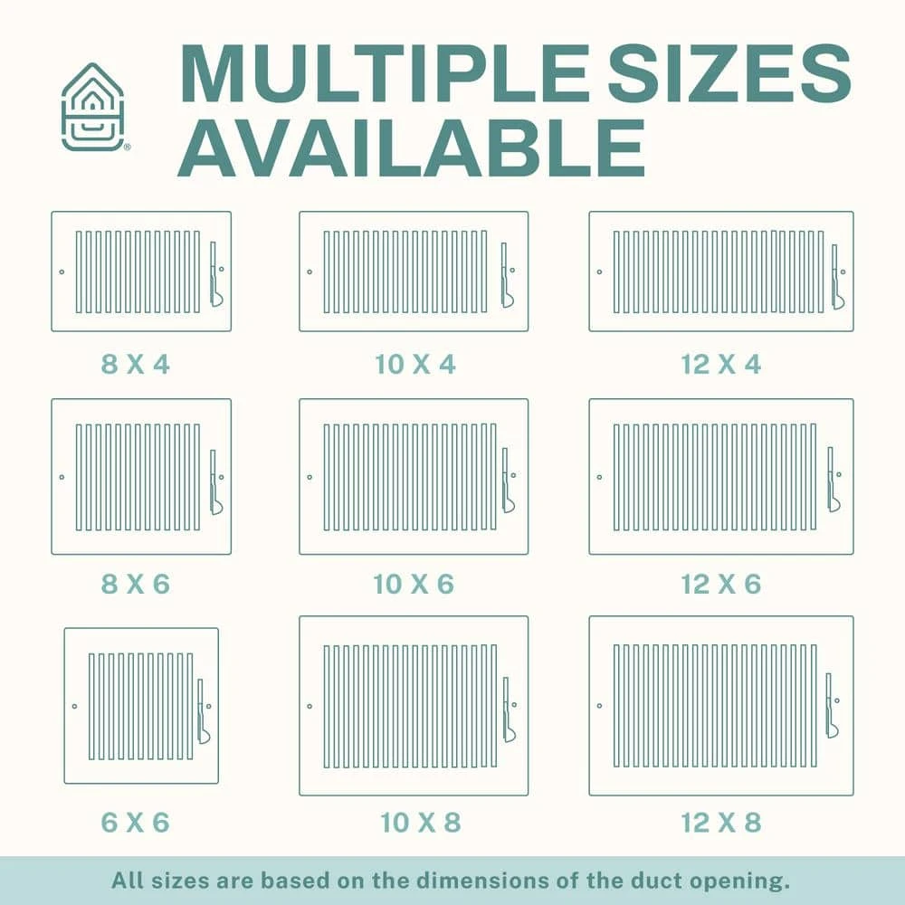 10 In. X 8 In. 1-Way Air Vent Coves For Home Ceiling Or Wall Grille Register Cover W/Adjustable Damper, White 4 10 In. X 8 In. 1-Way Air Vent Coves For Home Ceiling Or Wall Grille Register Cover W/Adjustable Damper, White - Image 4