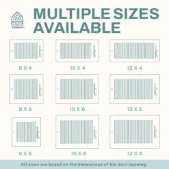 12 In. X 8 In. 1-Way Air Vent Coves For Home Ceiling Or Wall Grille Register Cover W/Adjustable Damper, White -Fire Place Store whites home intuition registers grilles wv1w12x8 1f 1000