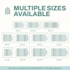 12 In. X 8 In. 2-Way Air Vent Coves For Home Ceiling Or Wall Grille Register Cover W/Adjustable Damper, White -Fire Place Store whites home intuition registers grilles wv2w12x8 1f 1000