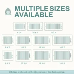 14 In. X 8 In. 2-Way Air Vent Coves For Home Ceiling Or Wall Grille Register Cover W/Adjustable Damper, White -Fire Place Store whites home intuition registers grilles wv2w14x8 1f 1000