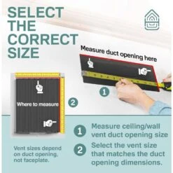 8 In. X 4 In. 2-Way Air Vent Coves For Home Ceiling Or Wall Grille Register Cover W/Adjustable Damper, White -Fire Place Store whites home intuition registers grilles wv2w8x4 4f 1000