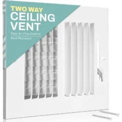 8 In. X 4 In. 2-Way Air Vent Coves For Home Ceiling Or Wall Grille Register Cover W/Adjustable Damper, White