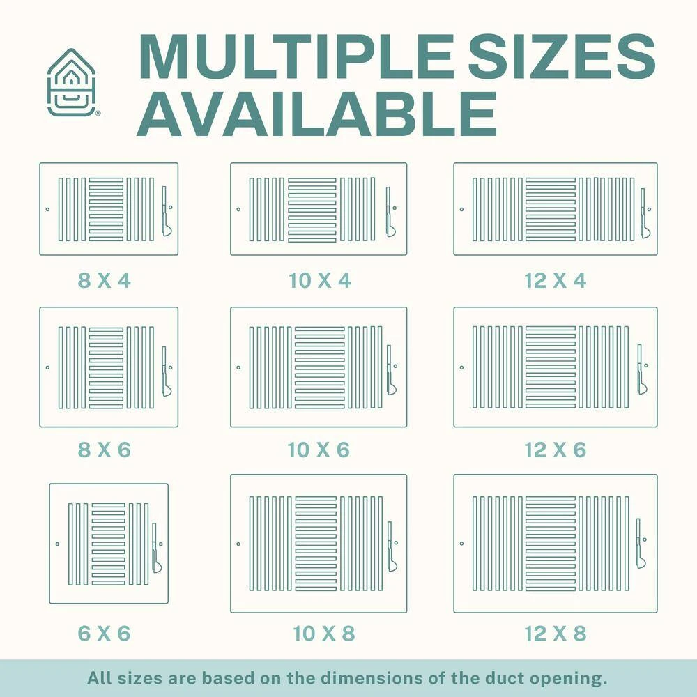 10 In. X 10 In. 3-Way Air Vent Covers For Home Ceiling Or Wall Grille Register Cover With Adjustable Damper, White 4 10 In. X 10 In. 3-Way Air Vent Covers For Home Ceiling Or Wall Grille Register Cover With Adjustable Damper, White - Image 4