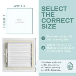 10 In. X 6 In. 3-Way Air Vent Covers For Home Ceiling Or Wall Grille Register Cover W/Adjustable Damper, White -Fire Place Store whites home intuition registers grilles wv3w10x6 4f 1000
