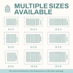 12 In. X 8 In. 3-Way Air Vent Covers For Home Ceiling Or Wall Grille Register Cover W/Adjustable Damper, White -Fire Place Store whites home intuition registers grilles wv3w12x8 1f 1000