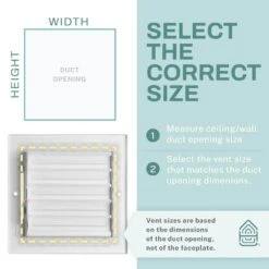 14 In. X 6 In. 3-Way Air Vent Covers For Home Ceiling Or Wall Grille Register Cover W/Adjustable Damper, White -Fire Place Store whites home intuition registers grilles wv3w14x6 4f 1000