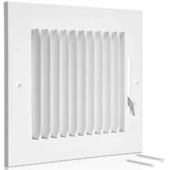 8 In. X 6 In. 3-Way Air Vent Covers For Home Ceiling Or Wall Grille Register Cover With Adjustable Damper, White