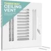 8 In. X 8 In. 3-Way Air Vent Covers For Home Ceiling Or Wall Grille Register Cover With Adjustable Damper, White