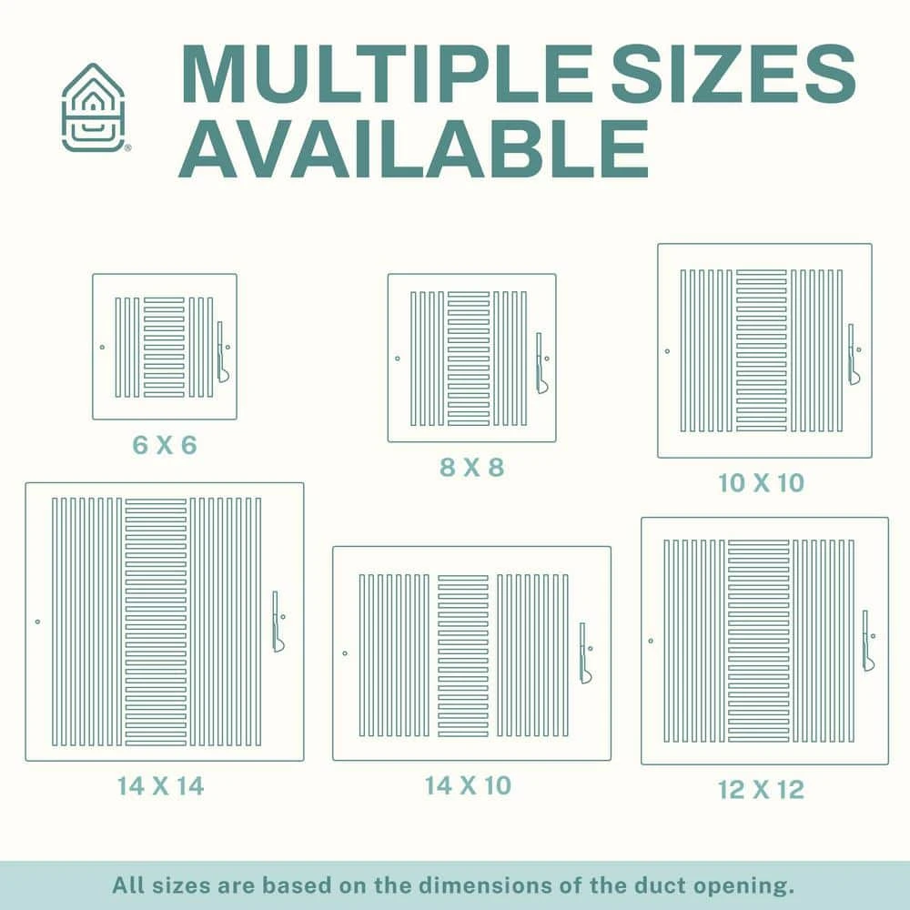 12 In. X 12 In. 4-Way Air Vent Covers For Home Ceiling Or Wall Grille Register Cover W/Adjustable Damper, White 4 12 In. X 12 In. 4-Way Air Vent Covers For Home Ceiling Or Wall Grille Register Cover W/Adjustable Damper, White - Image 4