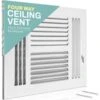 14 In. X 14 In. 4-Way Air Vent Covers For Home Ceiling Or Wall Grille Register Cover W/Adjustable Damper, White