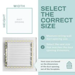 8 In. X 8 In. 4-Way Air Vent Covers For Home Ceiling Or Wall Grille Register Cover With Adjustable Damper, White -Fire Place Store whites home intuition registers grilles wv4w8x8 4f 1000