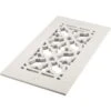 Scroll Series 12 In. X 6 In. White Aluminum Grille Vent Cover For Home Floors And Walls With Mounting Holes