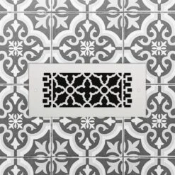 Scroll Series 12 In. X 6 In. White Aluminum Grille Vent Cover For Home Floors And Walls With Mounting Holes -Fire Place Store whites reggio registers registers grilles 814 awh c3 1000