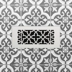 Scroll Series 12 In. X 6 In. White Aluminum Grille Vent Cover For Home Floors Without Mounting Holes -Fire Place Store whites reggio registers registers grilles 814 awnh c3 1000