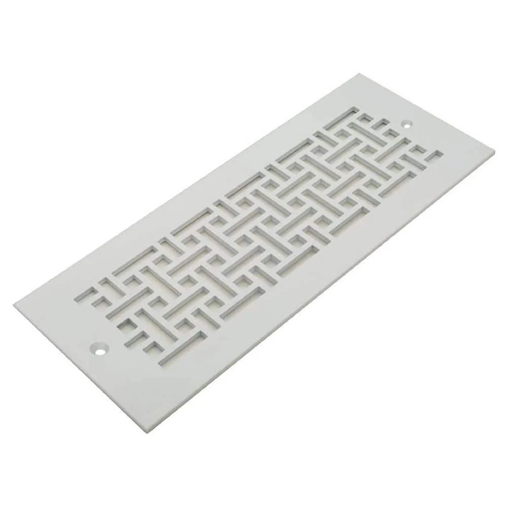 Basketweave Series 12 In. X 6 In. White Steel Vent Cover Grille For Home Floors And Walls With Mounting Holes 1 Basketweave Series 12 In. X 6 In. White Steel Vent Cover Grille For Home Floors And Walls With Mounting Holes