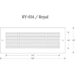 Royal Series 12 In. X 4 In. White Steel Vent Cover Grille For Home Floors And Walls With Mounting Holes -Fire Place Store whites reggio registers registers grilles ryl16 614 swh 1f 1000