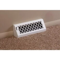 Tuscan, 15 In., White/Powder Coat, Steel Baseboard Vent With Damper -Fire Place Store whites steelcrest registers grilles btu15bbswh 1f 1000