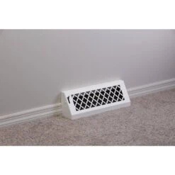 Tuscan, 15 In., White/Powder Coat, Steel Baseboard Vent With Damper -Fire Place Store whites steelcrest registers grilles btu15bbswh 44 1000