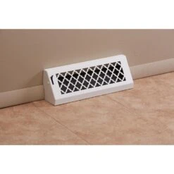 Tuscan, 15 In., White/Powder Coat, Steel Baseboard Vent With Damper -Fire Place Store whites steelcrest registers grilles btu15bbswh 4f 1000